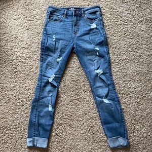 hollister classic stretch high-rise super skinny blue jeans